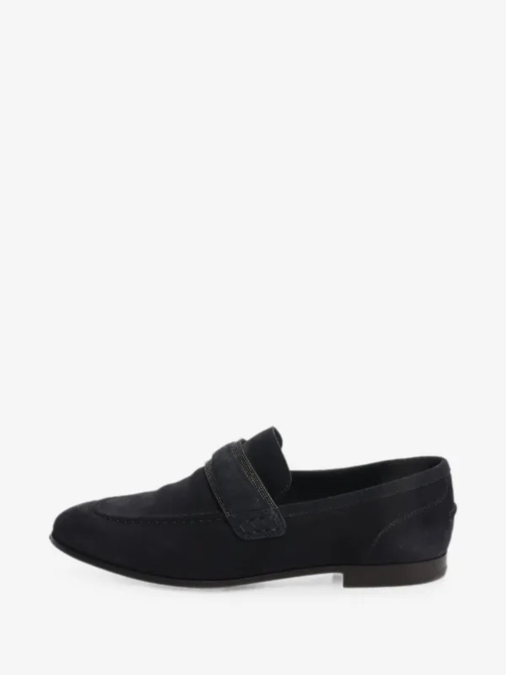 Brunello Cucinelli navy suede Women's Penny loafer - Picture 2 of 16